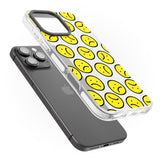 iPhone 16 Pro Max Sad Face Clear Pattern Black Impact Phone Case