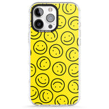 iPhone 16 Pro Max Happy Face Pattern Black Impact Phone Case