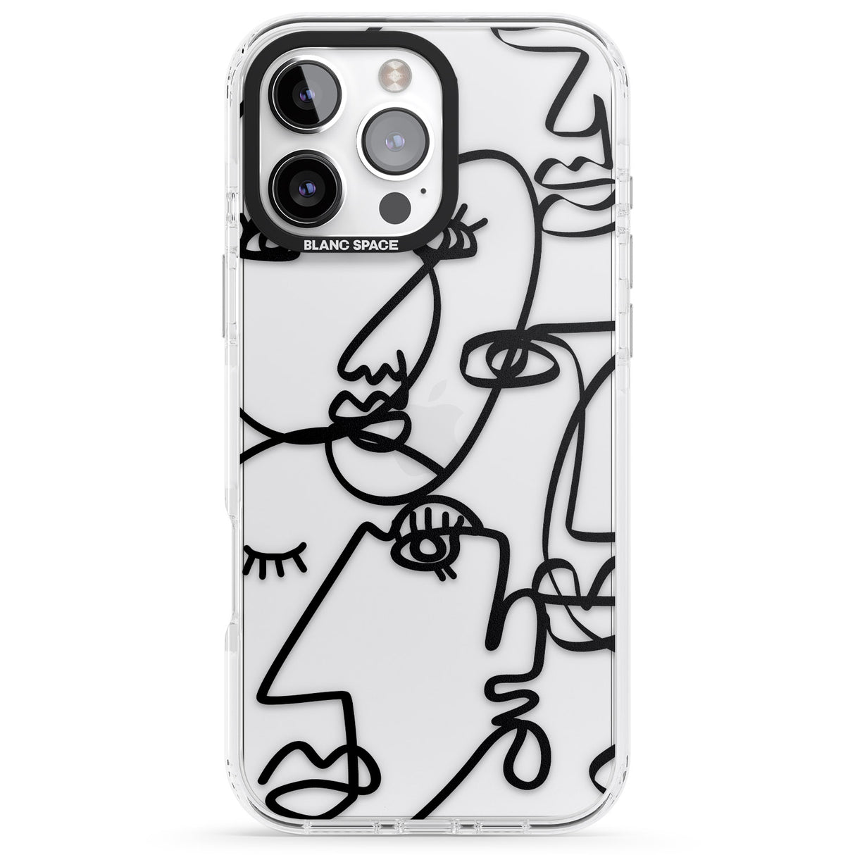 Abstract Continuous Line Faces Black on Clear