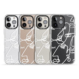 iPhone 16 Pro Max Abstract Continuous Line Faces White on Clear Black Impact Phone Case