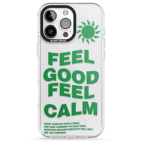 iPhone 16 Pro Max Feel Good Feel Calm (Green) Black Impact Phone Case