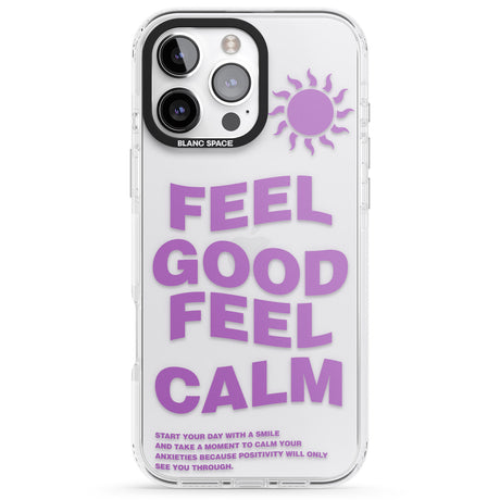 iPhone 16 Pro Max Feel Good Feel Calm (Purple) Black Impact Phone Case