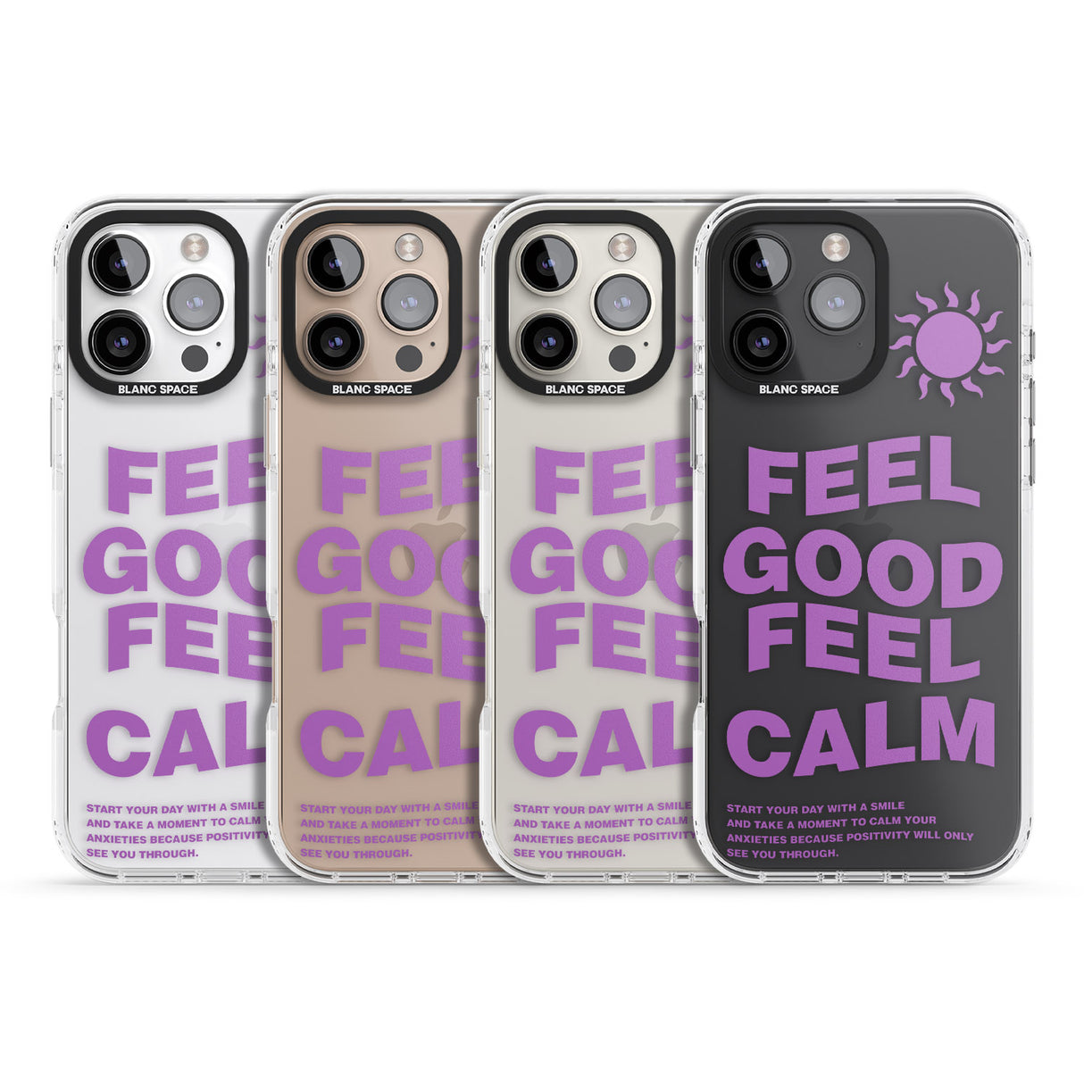 iPhone 16 Pro Max Feel Good Feel Calm (Purple) Black Impact Phone Case