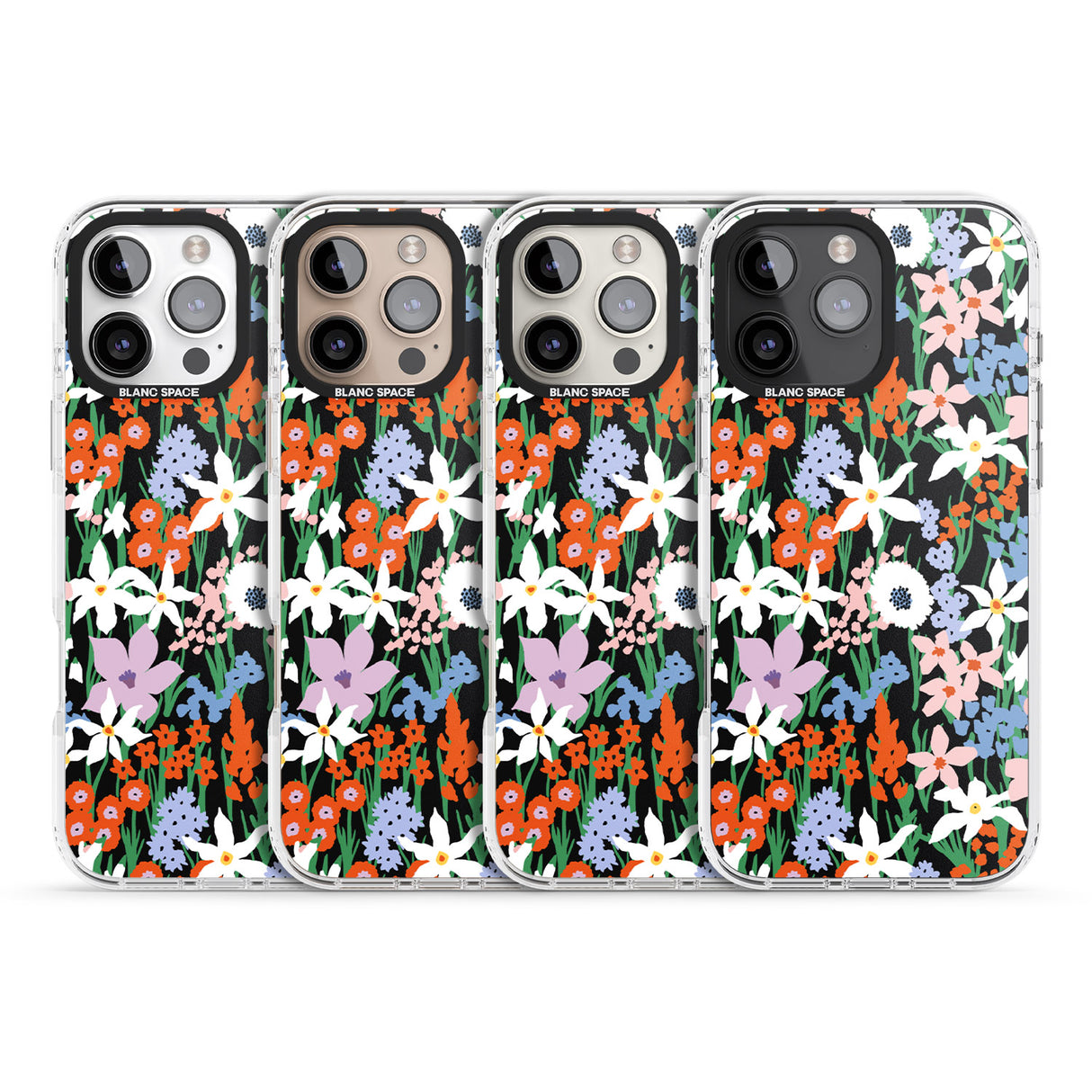 iPhone 16 Pro Max Springtime Meadow: Solid Black Impact Phone Case