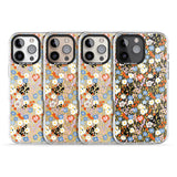 iPhone 16 Pro Max Busy Floral Mix: Transparent Black Impact Phone Case