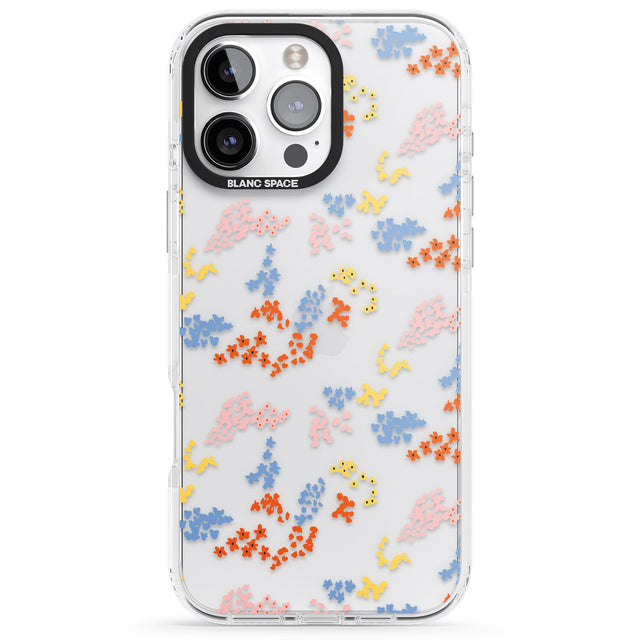 iPhone 16 Pro Max Small Flower Mix: Transparent Black Impact Phone Case