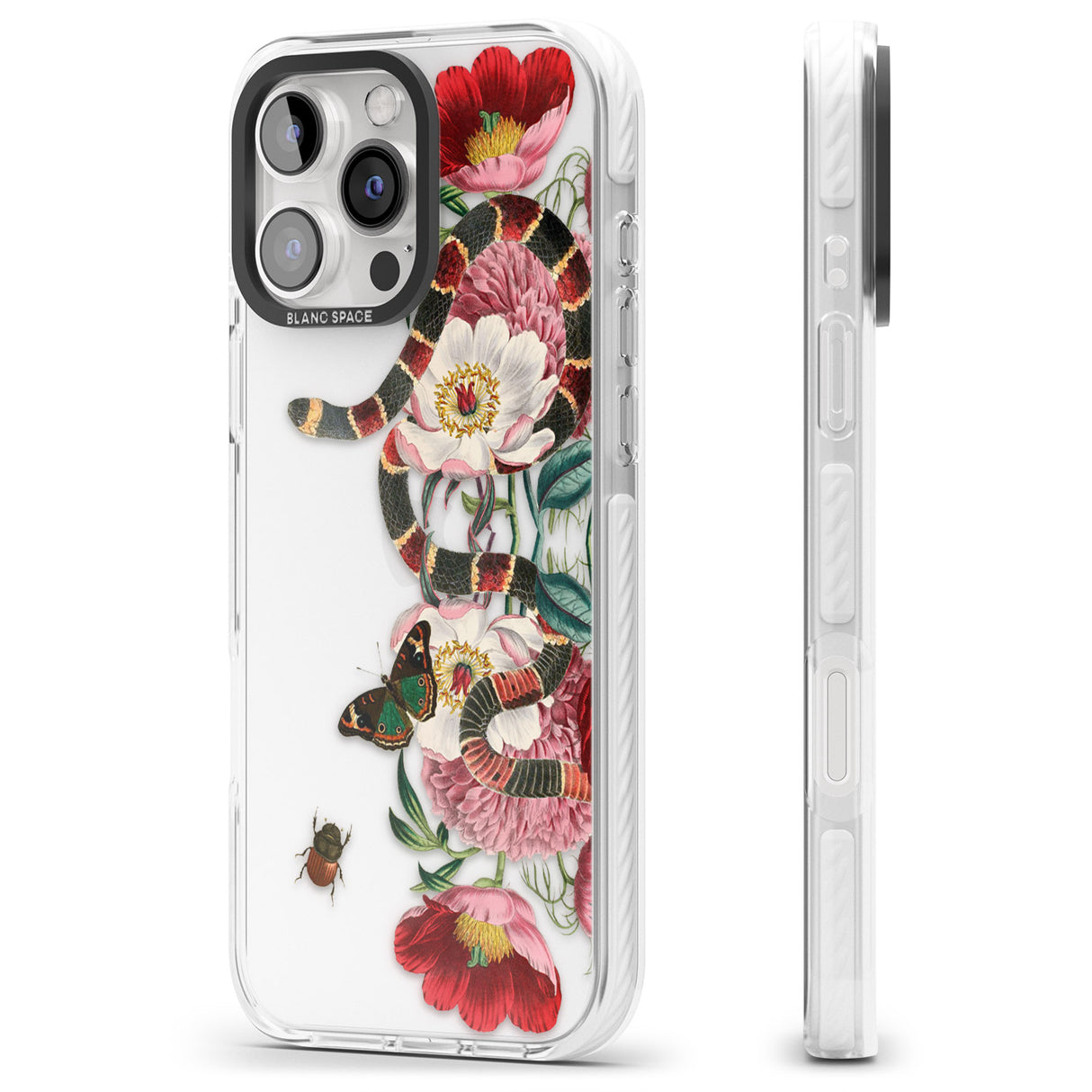 iPhone 16 Pro Max Floral Snake Black Impact Phone Case