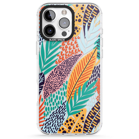 iPhone 16 Pro Max Colourful Leaves Mixture Black Impact Phone Case