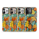 iPhone 16 Pro Max Pastel Toned Autumn Leaves Black Impact Phone Case