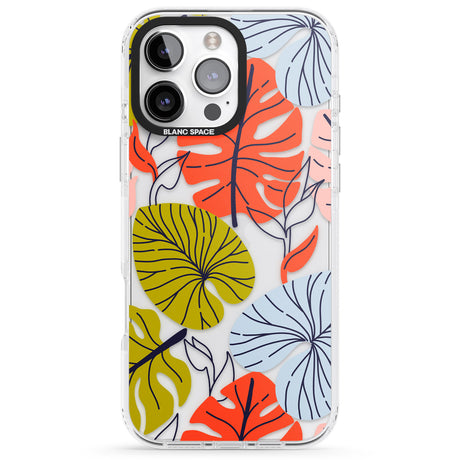 iPhone 16 Pro Max Retro Leaves Black Impact Phone Case