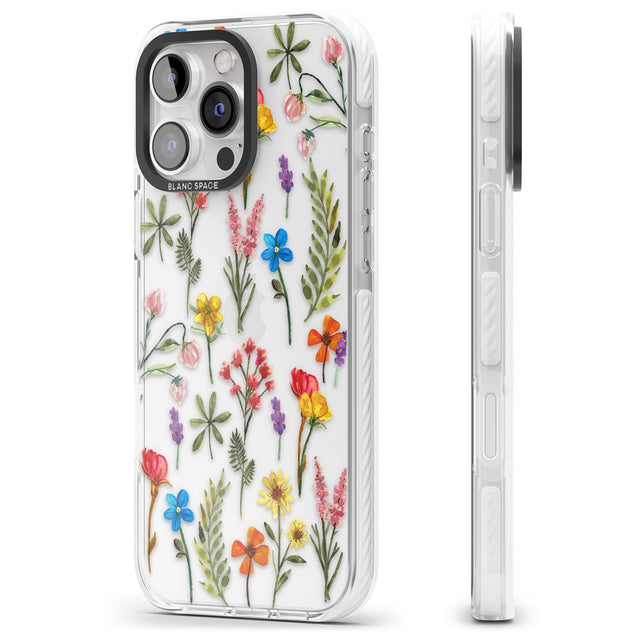 iPhone 16 Pro Max Spring Botanicals Black Impact Phone Case