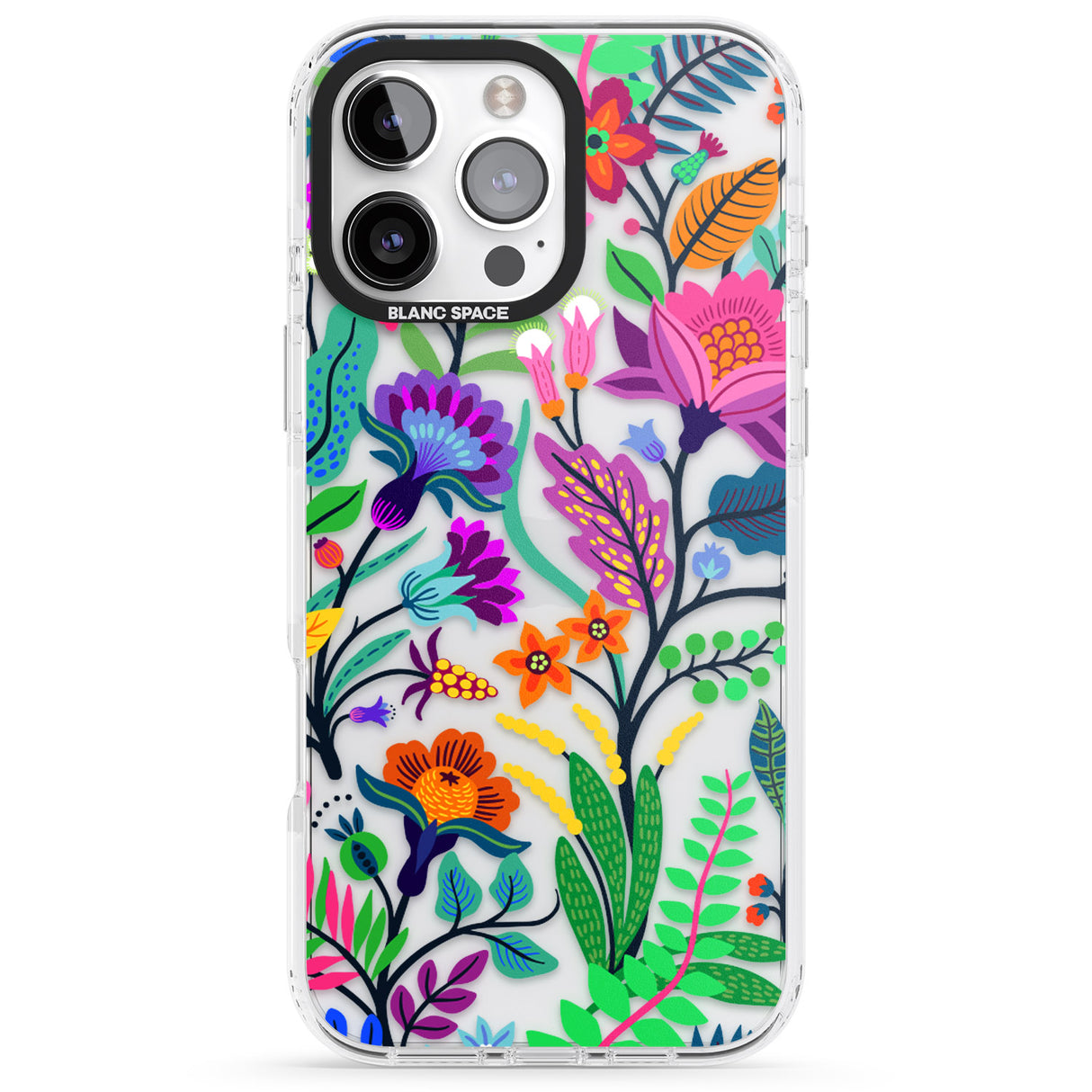 iPhone 16 Pro Max Floral Vibe Black Impact Phone Case