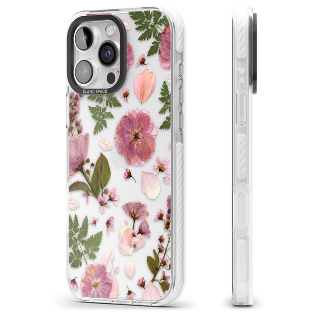 iPhone 16 Pro Max Natural Arrangement of Flowers & Leaves Design Black Impact Phone Case