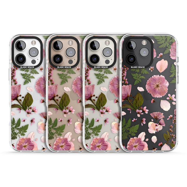 iPhone 16 Pro Max Natural Arrangement of Flowers & Leaves Design Black Impact Phone Case