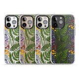 iPhone 16 Pro Max Busy Floral and Fern Design Black Impact Phone Case