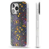 iPhone 16 Pro Max Wildflower & Leaves Cluster Design - Navy Black Impact Phone Case