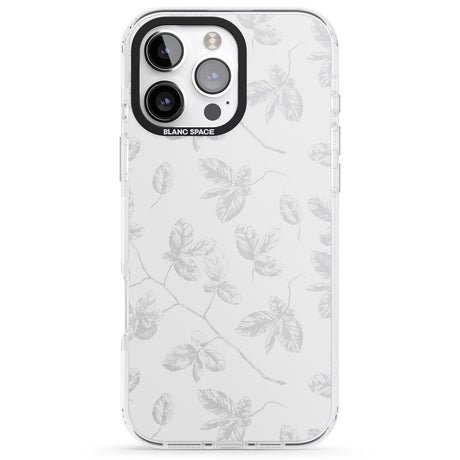 iPhone 16 Pro Max Grey Branches Vintage Botanical Black Impact Phone Case