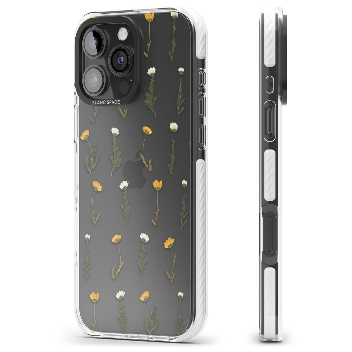 iPhone 16 Pro Max Pressed Flower Black Impact Phone Case