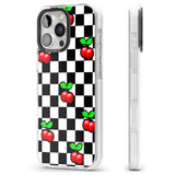 iPhone 16 Pro Max Checkered Cherry Black Impact Phone Case