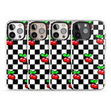 iPhone 16 Pro Max Checkered Cherry Black Impact Phone Case