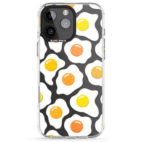 iPhone 16 Pro Max Fried Egg Pattern Black Impact Phone Case