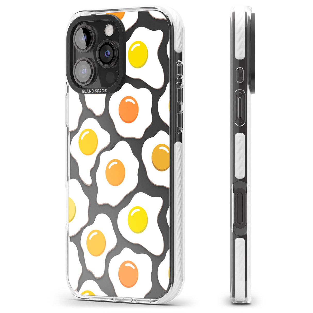 iPhone 16 Pro Max Fried Egg Pattern Black Impact Phone Case