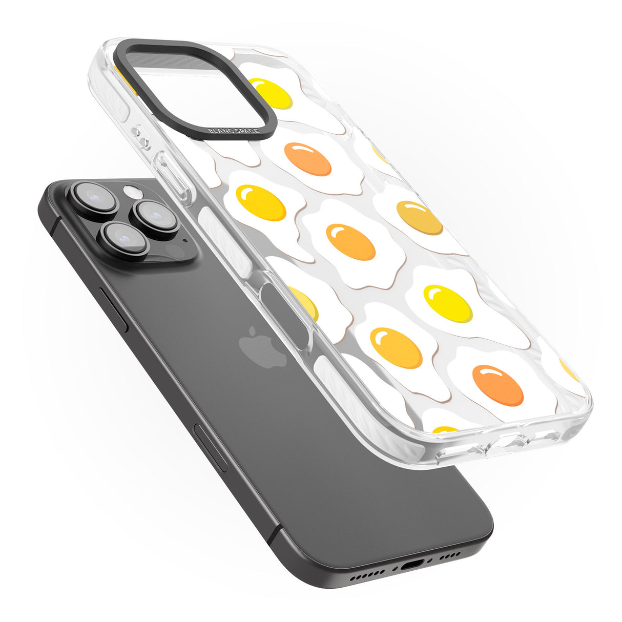 iPhone 16 Pro Max Fried Egg Pattern Black Impact Phone Case