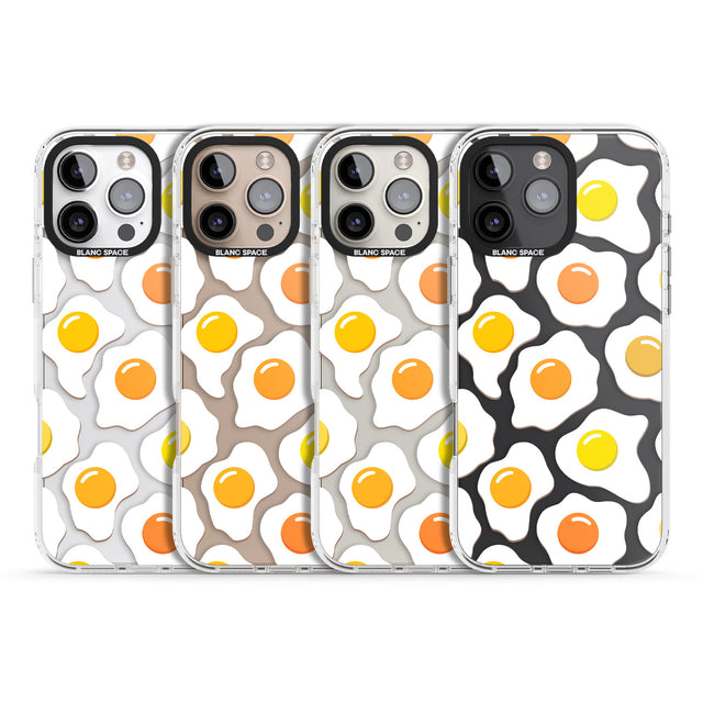 iPhone 16 Pro Max Fried Egg Pattern Black Impact Phone Case