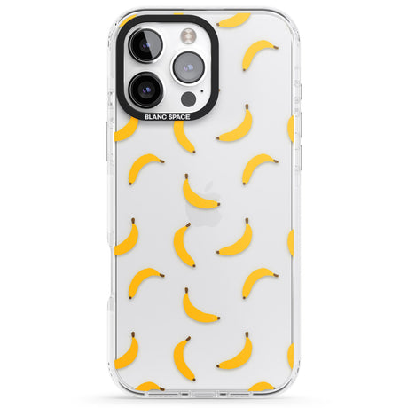 iPhone 16 Pro Max Banana Pattern Black Impact Phone Case