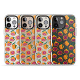 iPhone 16 Pro Max Blood Orange Fruit Pattern Transparent Black Impact Phone Case