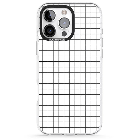 iPhone 16 Pro Max Simplistic Small Grid Designs White Black Impact Phone Case