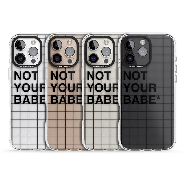 iPhone 16 Pro Max Grid Pattern Not Your Babe Black Impact Phone Case