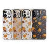 iPhone 16 Pro Max Halloween Pumpkins and Flowers Black Impact Phone Case