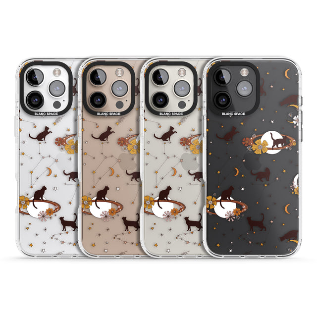 iPhone 16 Pro Max Halloween Cats and Astrology Black Impact Phone Case