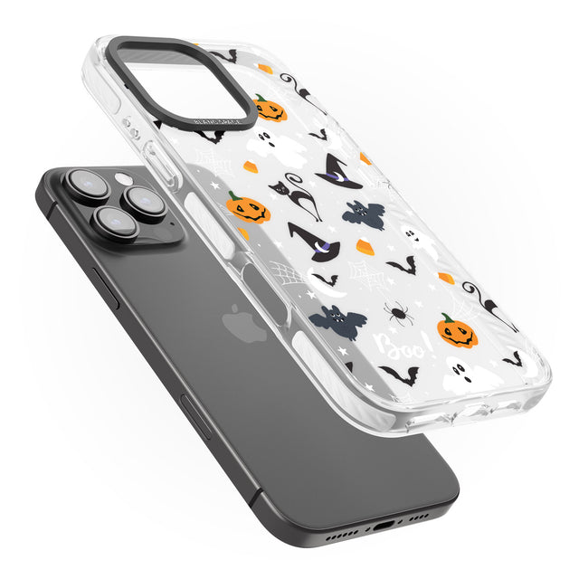 iPhone 16 Pro Max Halloween Mix Pattern Black Impact Phone Case