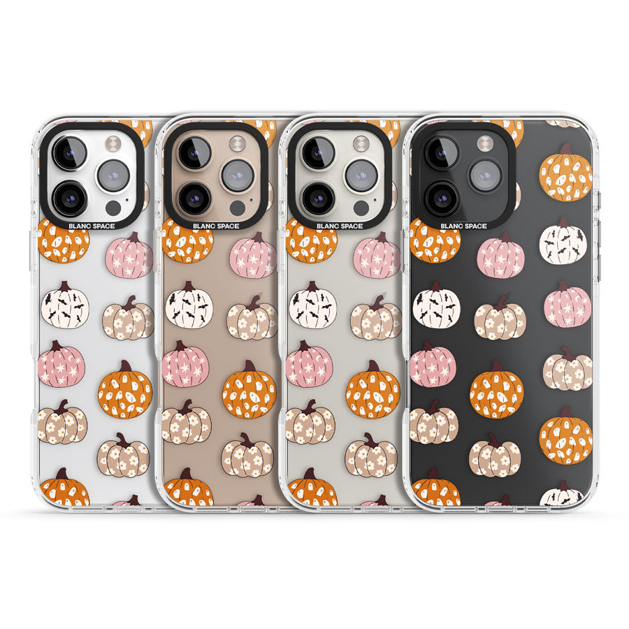 Floral Pumpkins Impact Phone Case for iPhone 16 Pro, iPhone 16 Pro Max