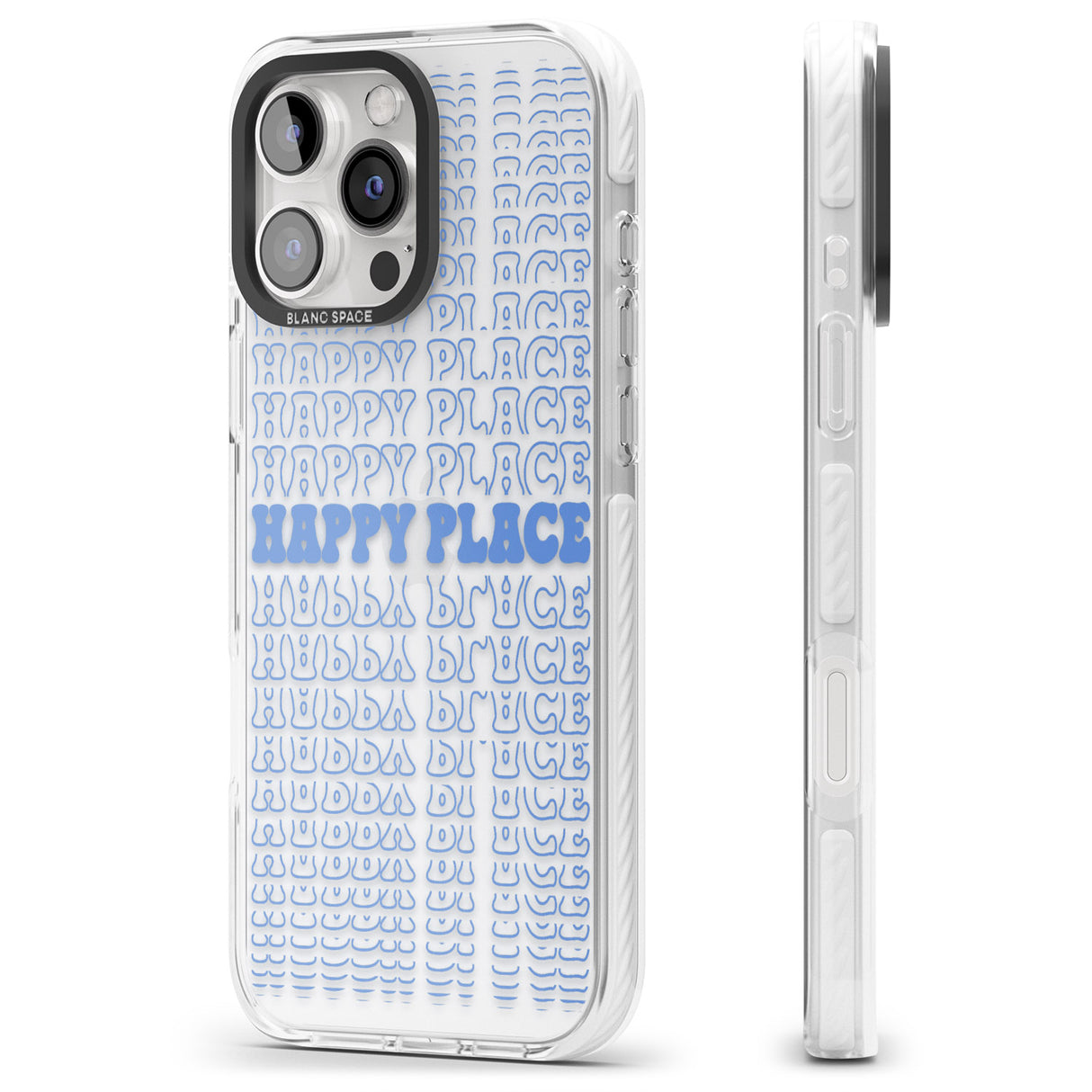 iPhone 16 Pro Max Happy Place (Blue) Black Impact Phone Case + Magsafe