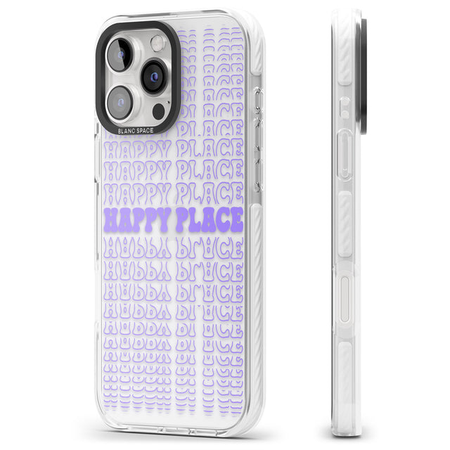 iPhone 16 Pro Max Happy Place (Purple) Black Impact Phone Case + Magsafe