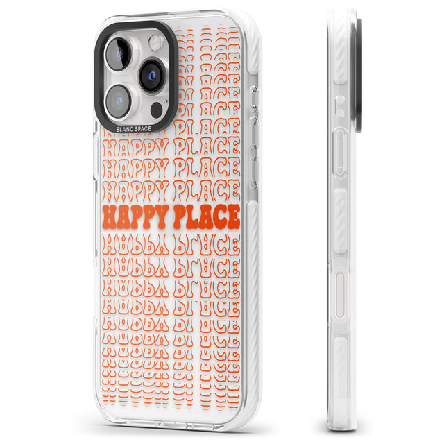 iPhone 16 Pro Max Happy Place (Orange) Black Impact Phone Case + Magsafe