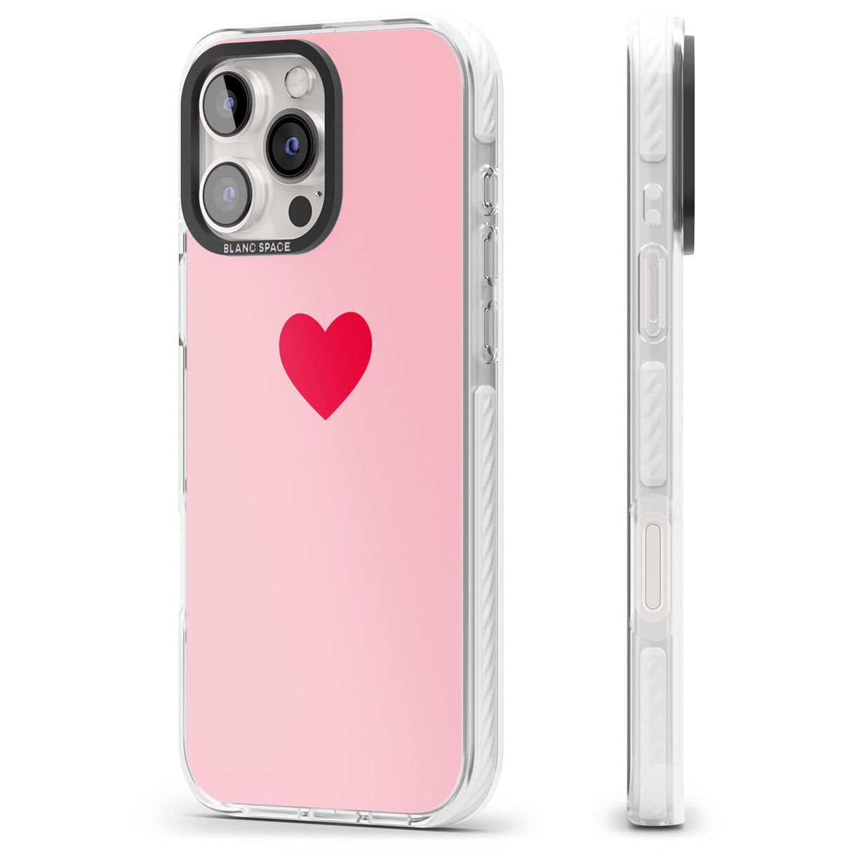 iPhone 16 Pro Max Single Heart Red & Pink Black Impact Phone Case