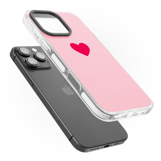 iPhone 16 Pro Max Single Heart Red & Pink Black Impact Phone Case