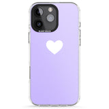 iPhone 16 Pro Max Single Heart White & Pale Purple Black Impact Phone Case