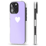 iPhone 16 Pro Max Single Heart White & Pale Purple Black Impact Phone Case