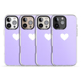 iPhone 16 Pro Max Single Heart White & Pale Purple Black Impact Phone Case