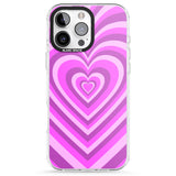 iPhone 16 Pro Max Pink Heart Illusion Black Impact Phone Case