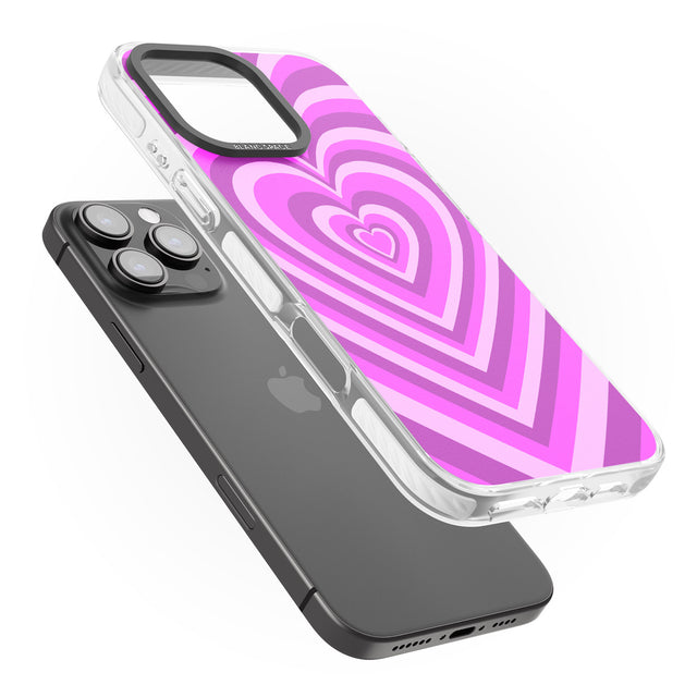 iPhone 16 Pro Max Pink Heart Illusion Black Impact Phone Case