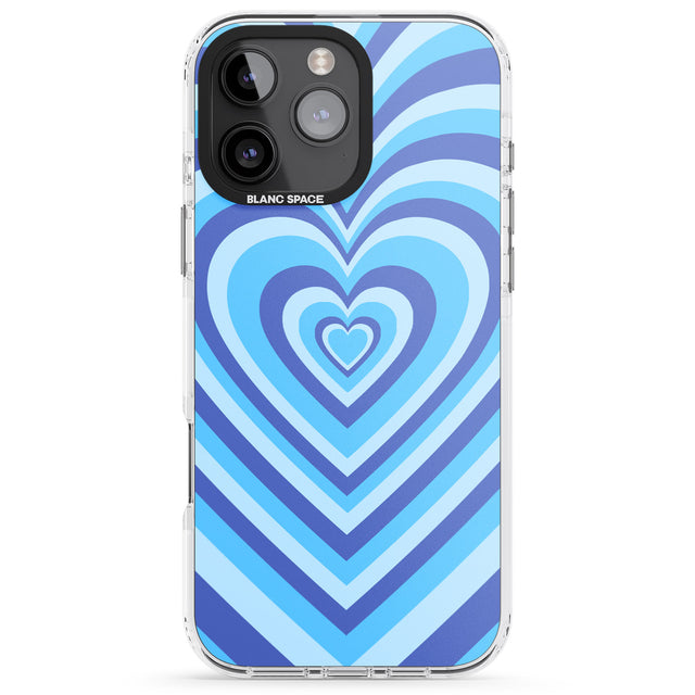 iPhone 16 Pro Max Blue Heart Illusion Black Impact Phone Case