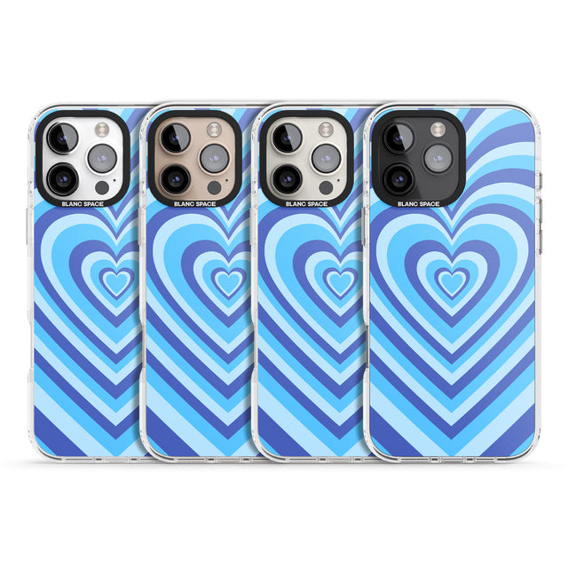 iPhone 16 Pro Max Blue Heart Illusion Black Impact Phone Case