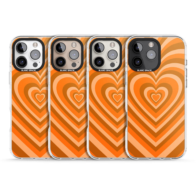 iPhone 16 Pro Max Orange Heart Illusion Black Impact Phone Case