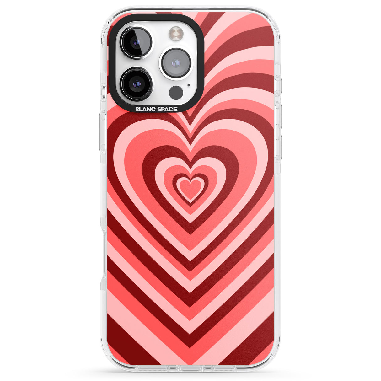 iPhone 16 Pro Max Red Heart Illusion Black Impact Phone Case